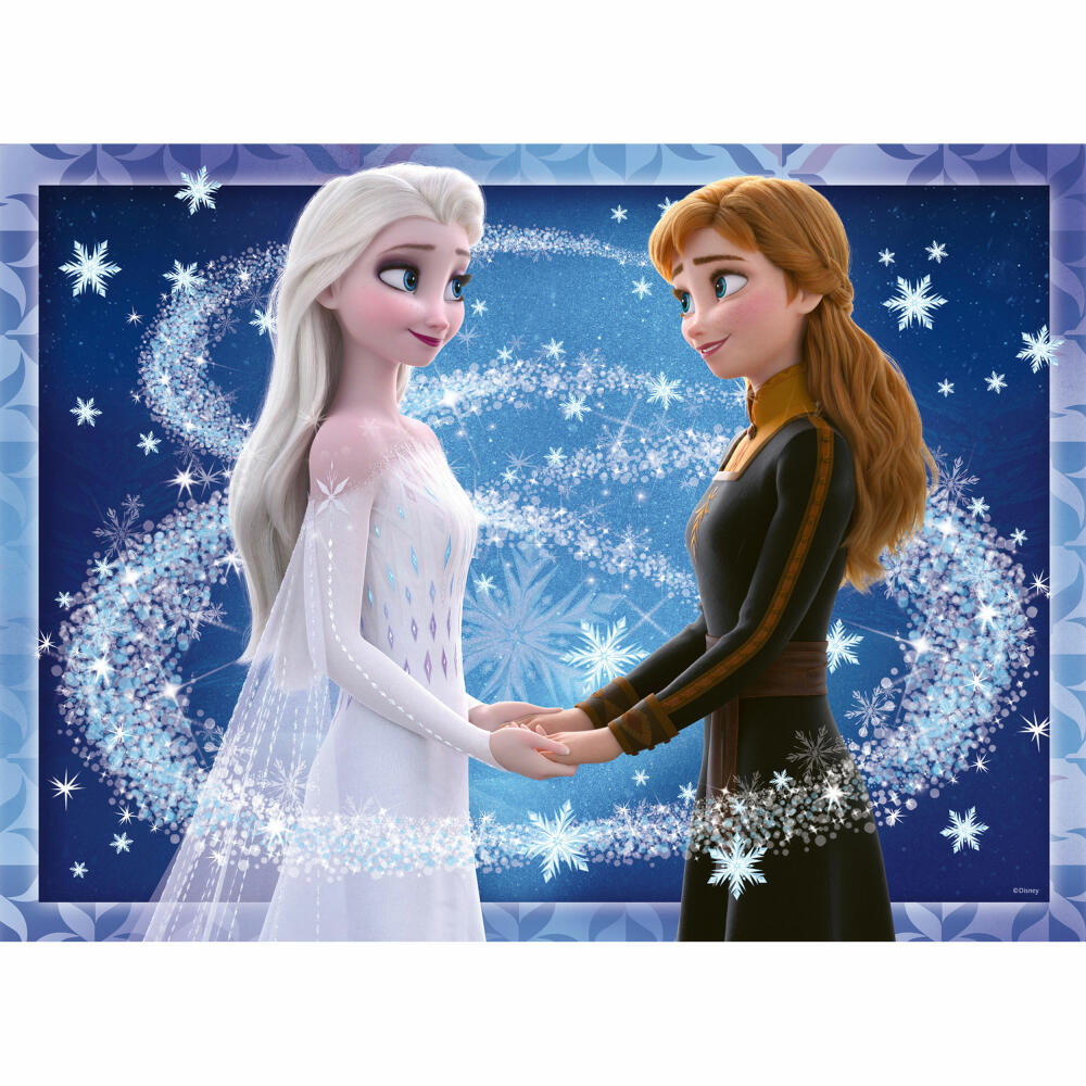 Ravensburger Puzzle Disney Frozen 2 Enchanting Sisters, Starline, Children's Puzzle, Fluorescent Color, The Ice Queen, 200 Pieces, 12952