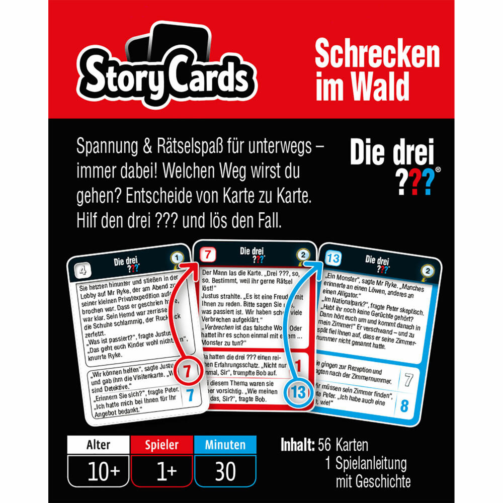 KOSMOS Story Cards - Die drei ??? Schrecken im Wald, Spielen, Kinder, Ratespiel, Fragespiel, ab 10 Jahre, 698966