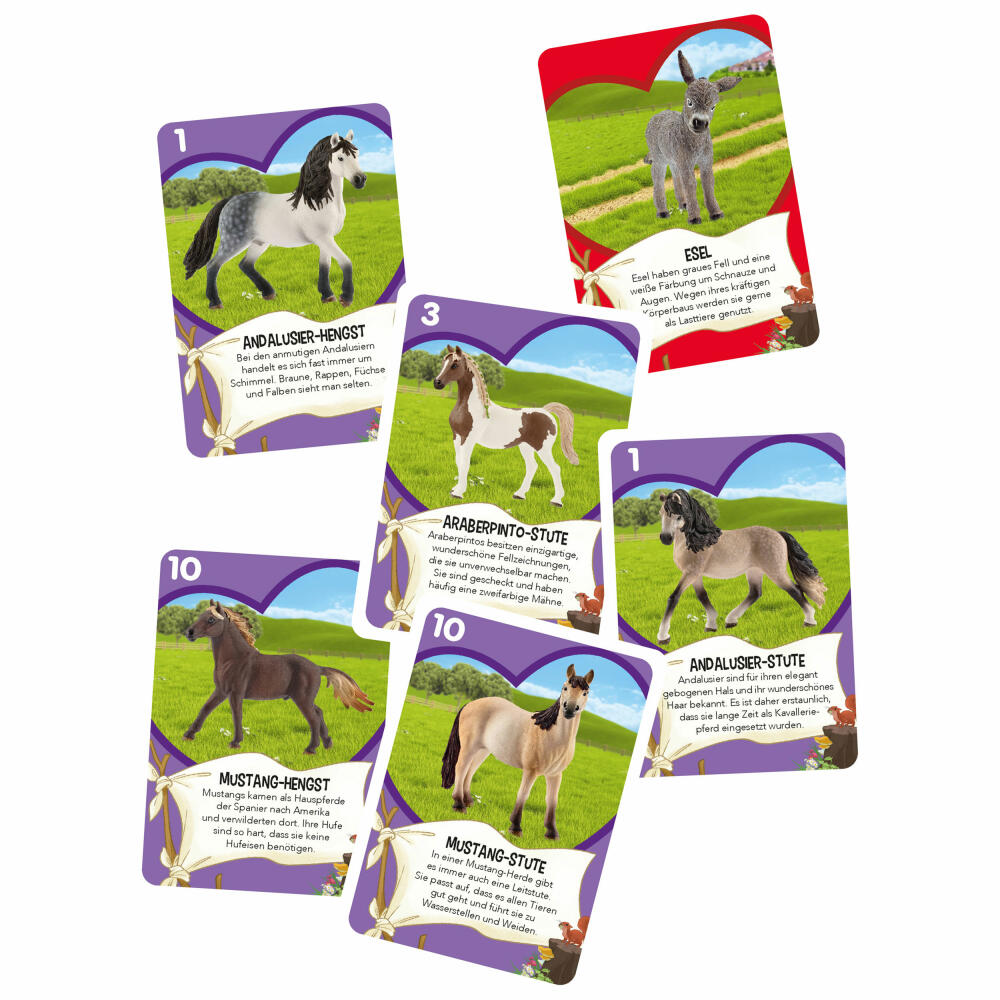 Schmidt Spiele Schleich horse pairs, bring-me-along game, children's game, card game, children's game, cards, 51449