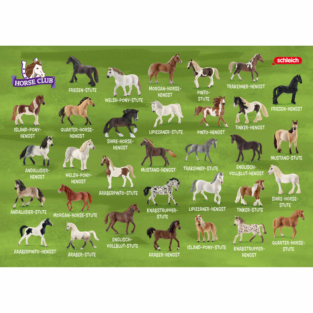 Schmidt Spiele Schleich horse pairs, bring-me-along game, children's game, card game, children's game, cards, 51449