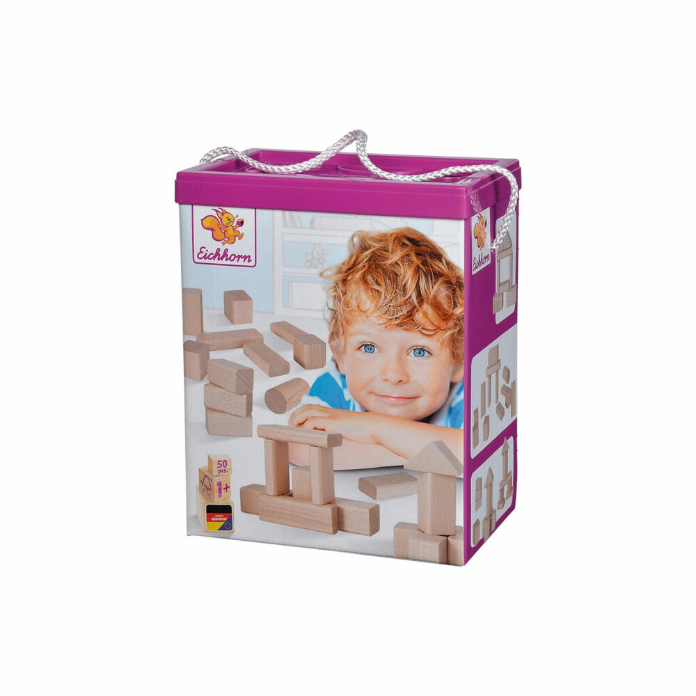 Eichhorn Nature Wooden Building Blocks, 50 pcs., Building Blocks, Construction Toys, Wooden Toys, Wooden Toys, 100050141