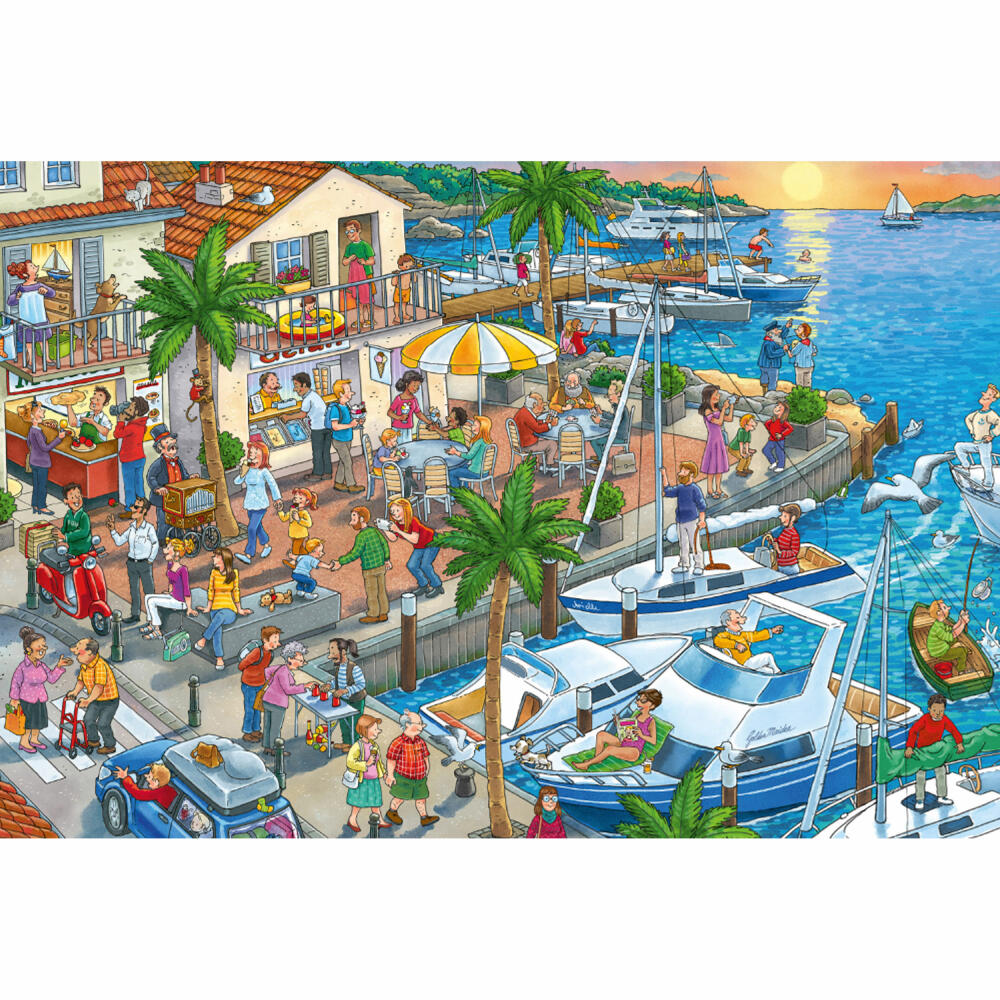 Schmidt Spiele Wo ist das kleine Segelboot?, Kinderpuzzle, Kinder Puzzle, Kinderpuzzles, 3 x 24 Teile, 56418