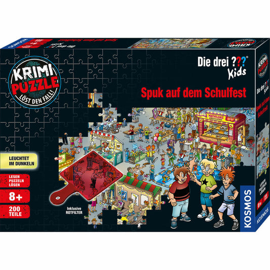 KOSMOS Krimipuzzle Die Drei ??? Kids Spuk auf dem Schulfest Puzzlespiel Kinderspiel Rätsel Spiel 200 Teile, 697983