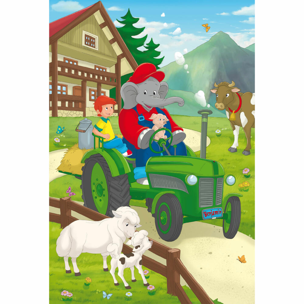 Schmidt Spiele Benjamin Blümchen In Aktion, Kinderpuzzle, 3 x 24 Teile , Puzzle, Puzzlespiel, Ab 3 Jahren, 56207