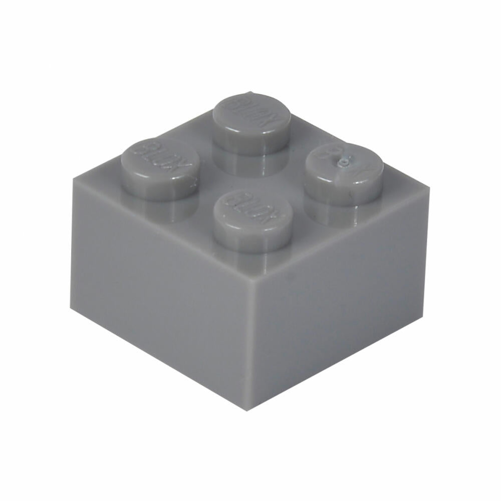 Simba Blox 100 Graue 4er Steine in Dose, Bausteine, Klemmbausteine, Spielzeug, kompatibel mit bekannten Spielsteinen, 100 Stück, 104114534