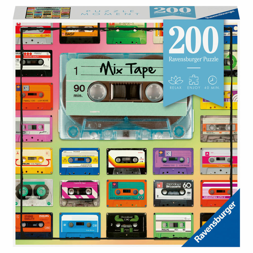 Ravensburger Puzzle Moment Mix Tape, Adult Puzzle, Children's Puzzle, Puzzles, 200 Pieces, 12962