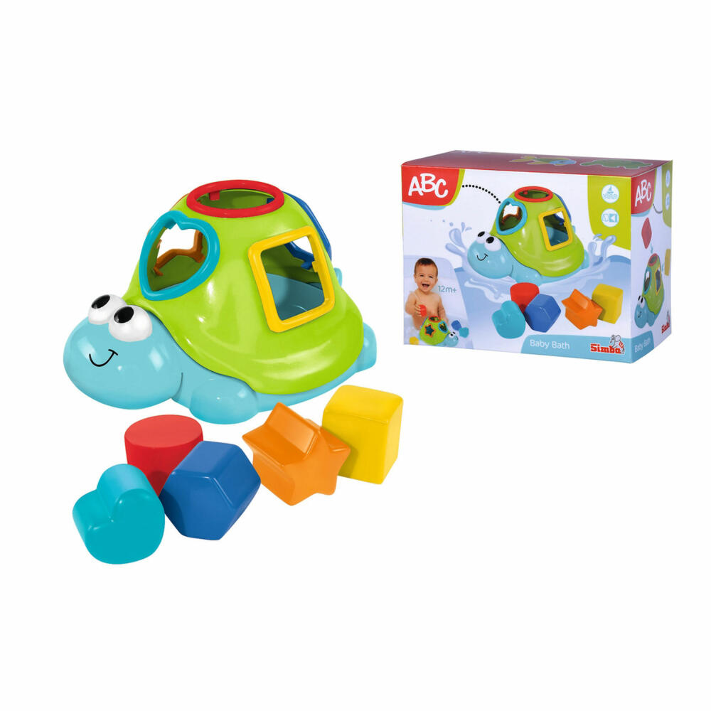 Simba ABC Schwimmende Sortierschildkröte, Sortierspiel, Sortierspielzeug, Wasserspielzeug, Wasser Spielzeug, 104010027