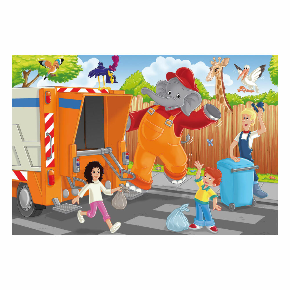 Schmidt Spiele Benjamin Blümchen In Aktion, Kinderpuzzle, 3 x 24 Teile , Puzzle, Puzzlespiel, Ab 3 Jahren, 56207