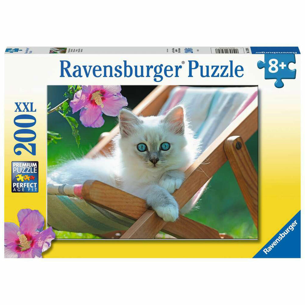 Ravensburger Children's Puzzle White Kitten, Puzzle with XXL Pieces, 200 XXL Pieces, 13289