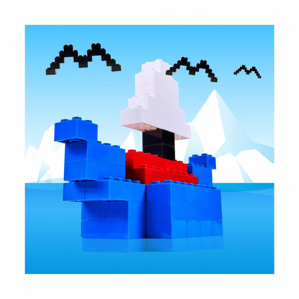 Simba Blox 100 Blaue 4er Steine in Dose, Bausteine, Klemmbausteine, Spielzeug, kompatibel mit bekannten Spielsteinen, 100 Stück, 104114112