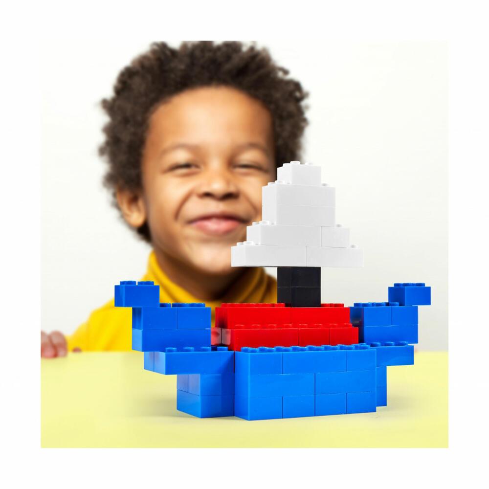 Simba Blox 100 Blaue 4er Steine in Dose, Bausteine, Klemmbausteine, Spielzeug, kompatibel mit bekannten Spielsteinen, 100 Stück, 104114112