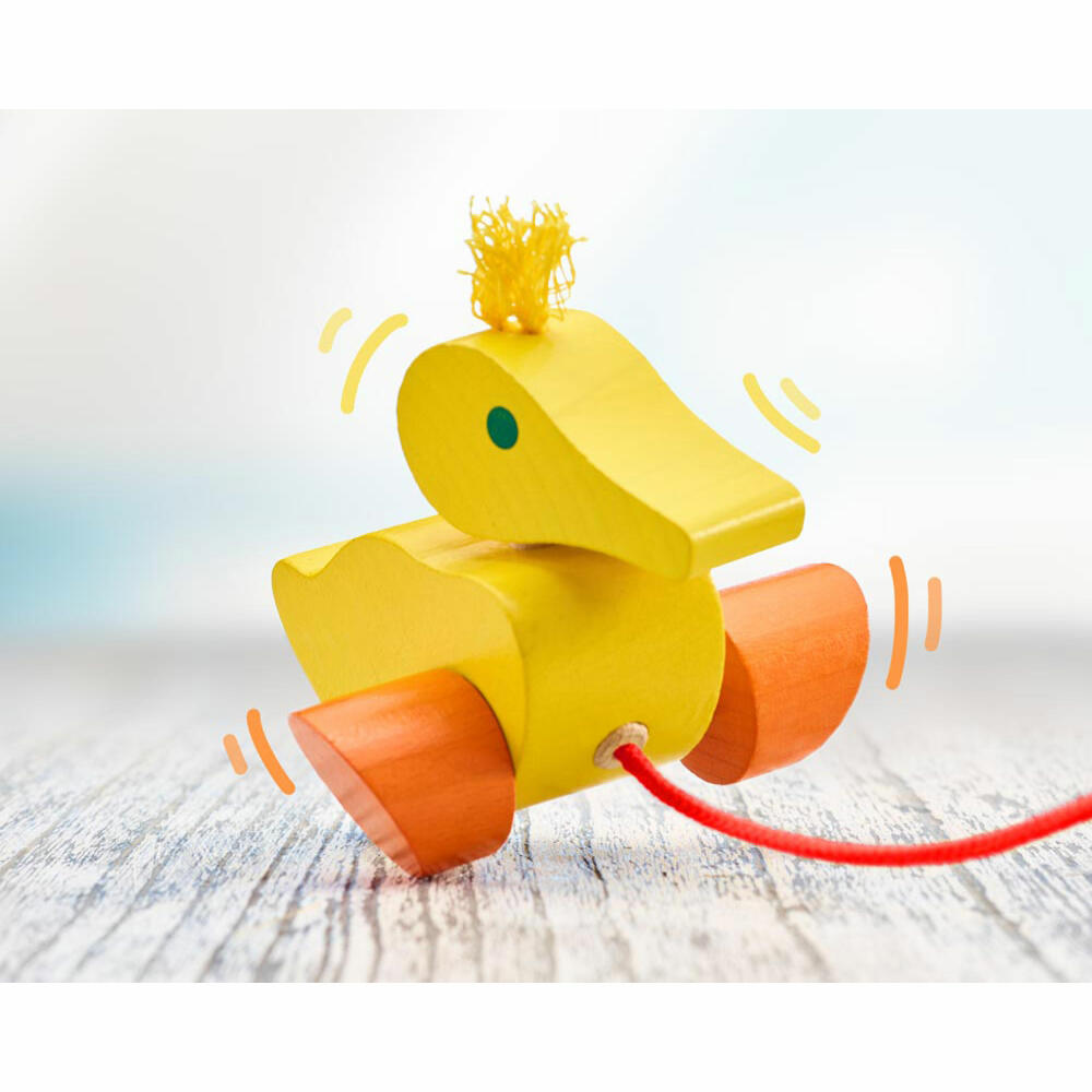 Selecta Spielzeug Karla pull-along duck, push toy, toddler game, toddler toy, wood, 10 cm, 62001