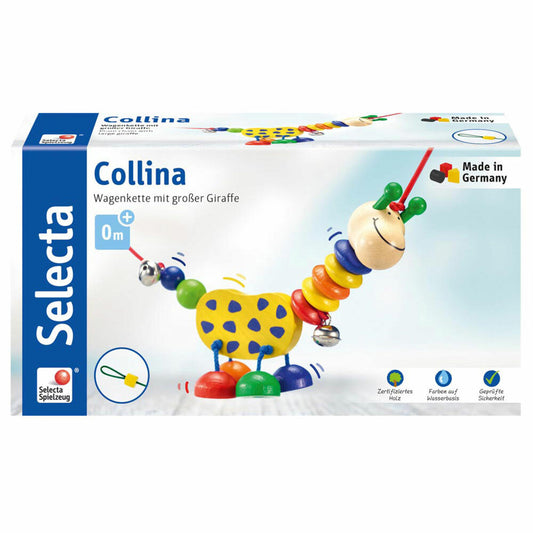 Selecta Spielzeug Collina Wagenkette, Wagenkette, Babyspiel, Babyspielzeug, Holz, 63 cm, 61014