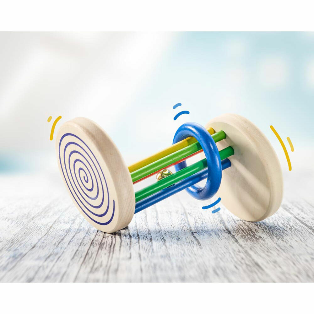 Selecta Spielzeug Rolldi, rolling toy with spiral effect, baby game, baby toy, game, wood, 15 cm, 61001