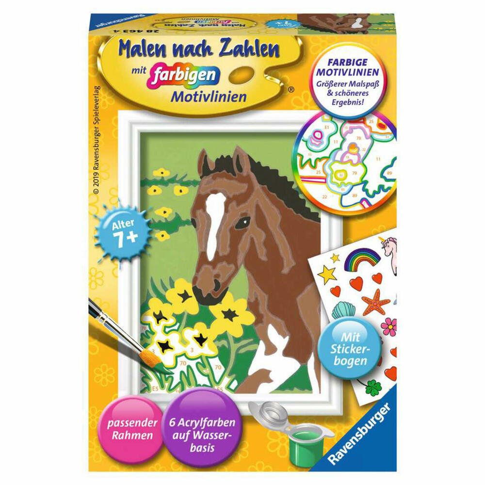 Ravensburger Malen nach Zahlen Fohlen, Mal-Set für Kinder, 28463