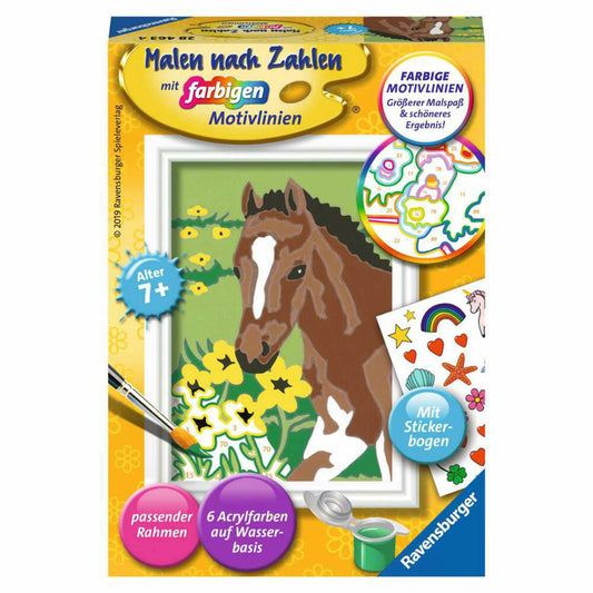 Ravensburger Malen nach Zahlen Fohlen, Mal-Set für Kinder, 28463