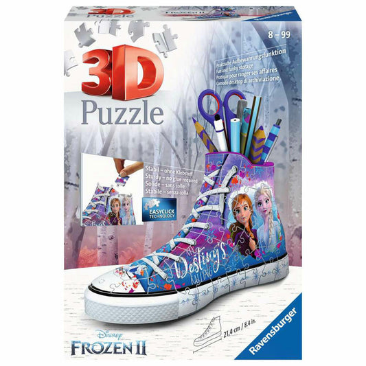 Ravensburger 3D Puzzle Sneaker - Disney Frozen 2, three-dimensional puzzle, 108 pieces, 12121