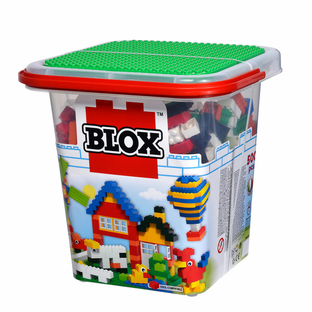 Simba Blox Bucket, 500 pcs., Stones, Building Plate, Building Blocks, Building Bricks, Children's Toy, 104114519