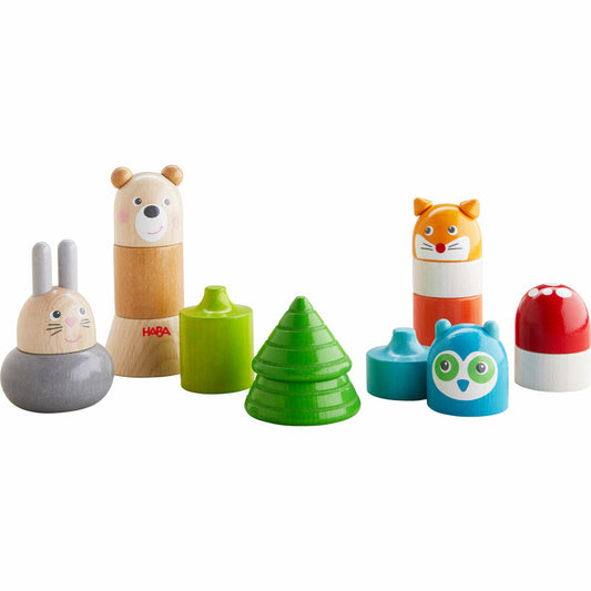 HABA Stapelspielzeug Im Wald, Stapelspiel, Motorik, Spielzeug, ab 18 Monaten, 1306960001