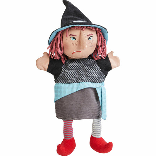 HABA hand puppet witch Hella, plush figure, puppet show, toy, from 18 months, 39 cm, 1306776001
