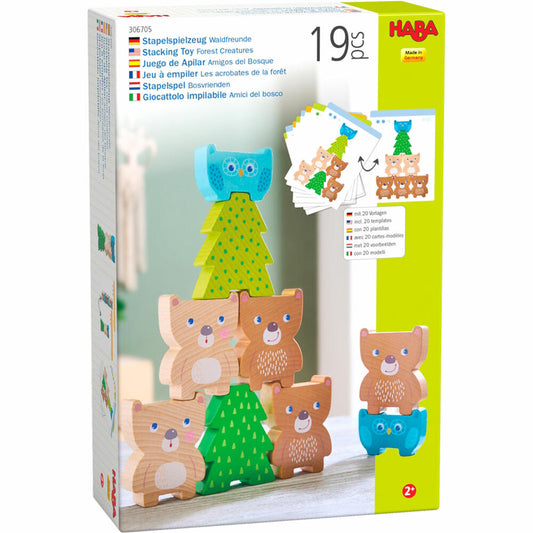 HABA Stapelspielzeug Waldfreunde, Stapelspiel, Kinderspiel, Spielzeug, ab 2 Jahren, 1306705001