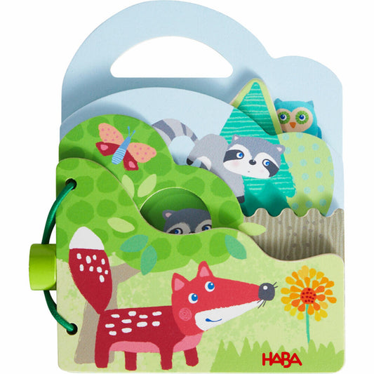 HABA Holz-Babybuch Waldtiere, Bilderbuch, Babybuch, Spielzeug, ab 10 Monaten, Holz, 1306787001