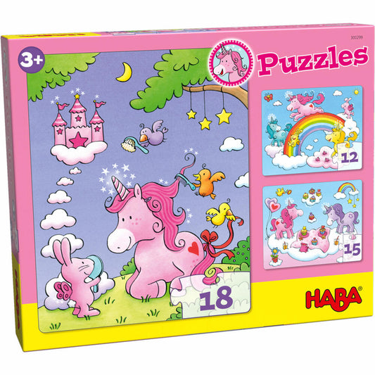 HABA Puzzles Unicorn Glitter Luck, Children's Puzzle, Puzzle, Children, from 3 years, 1300299001