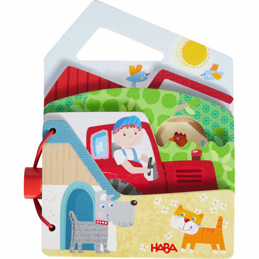 HABA Holz-Babybuch Traktor, Bilderbuch, Babybuch, Spielzeug, ab 10 Monaten, Holz, 1306788001