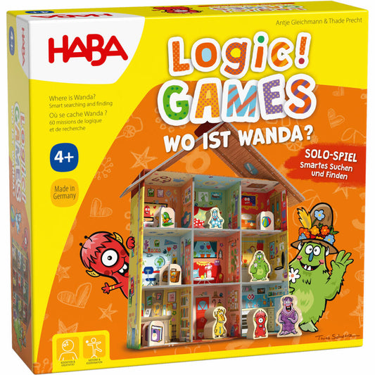 HABA Logic! GAMES - Where is Wanda?, solo game, puzzle game, brain teaser, children's game, ages 4 and up, 1306806001
