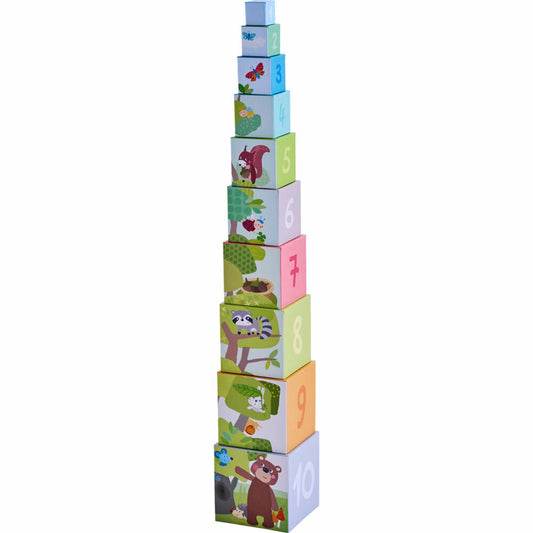 HABA Stapelwürfel Waldfreunde, Stapelspiel, Stapelspielzeug, Spielzeug, ab 12 Monaten, 1306546001