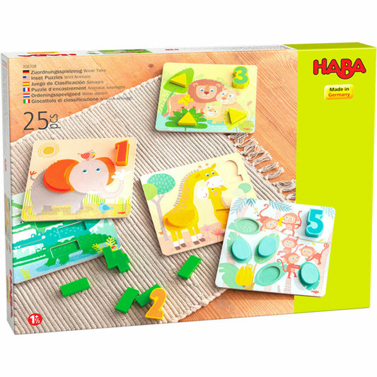 HABA Matching Toy Wild Animals, Matching Game, Laying Game, Puzzle, from 18 months, 1306708001