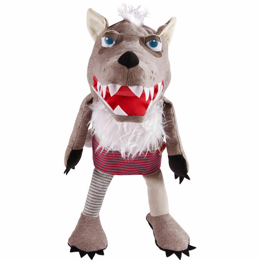 HABA hand puppet Wolf Grisbert, plush figure, puppet show, toy, from 18 months, 37 cm, 1306772001