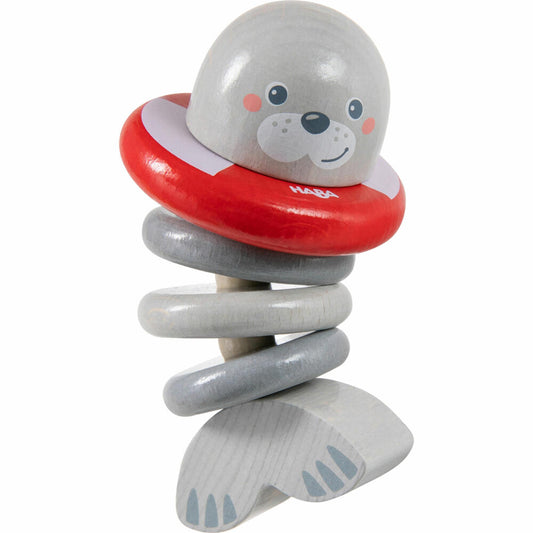 HABA Klapperfigur Robbe, Greifspielzeug, Holzspielzeug, Spielzeug, ab 6 Monaten, 1306691001