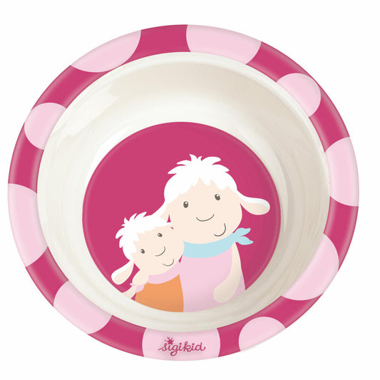 sigikid Schnuggi Schüssel Schaf, Müslischale, Schale, Suppenschale, Kinder, rPET, Pink, Ø 15.5 cm, 25419