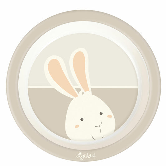 sigikid Teller Hase Vanilla, Kinderteller, Speiseteller, Kinder Geschirr, rPET, Beige, Ø 21.5 cm, 25399