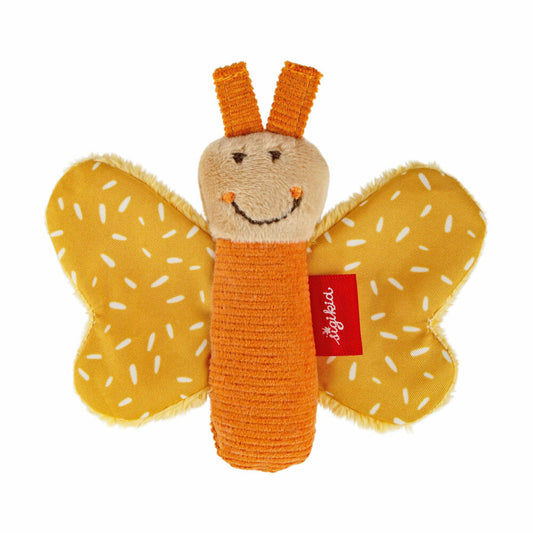 sigikid Red Stars Greifling Schmetterling Yellow, Greifspielzeug, Knisterfolie, Polyester, Gelb, 43369