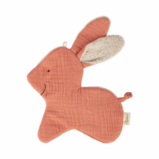 sigikid Muslin Crinkle Cloth Rabbit Tiny Tissues, Crinkle Grasping Toy, Grasping Toy, Cotton, Orange, 39799