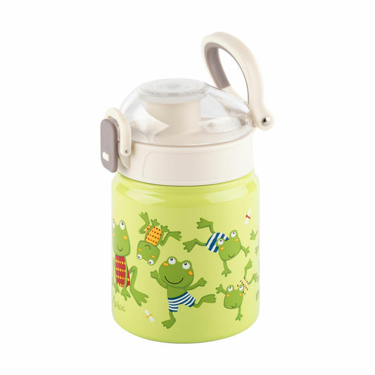 sigikid Trinkflasche Frosch, Kindertrinkflasche, Kinder Flasche, Wasserflasche, Edelstahl / Kunststoff, 400 ml, 25320