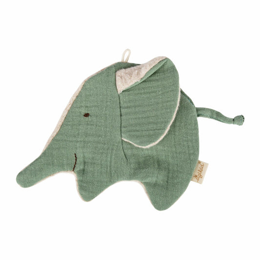 sigikid Musselin Knistertuch Elefant Tiny Tissues, Knistergreifling, Greifling, Greifspielzeug, Baumwolle, Grün, 39798