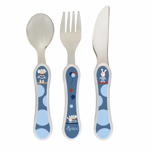 sigikid Lolo Lombardo Besteck-Set Elefant, 3-tlg., Kinderbesteck, Besteck-Set, Gabel, Löffel, Messer, Kinder, 25425