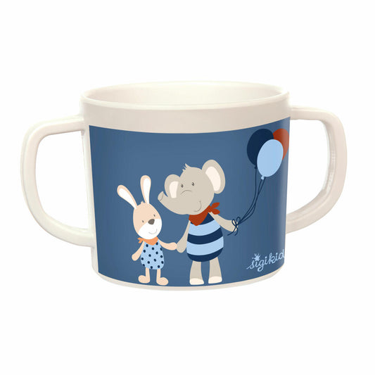 sigikid Lolo Lombardo Tasse Elefant, Henkeltasse, Becher, Kinder, rPET, Blau, 300 ml, 25424