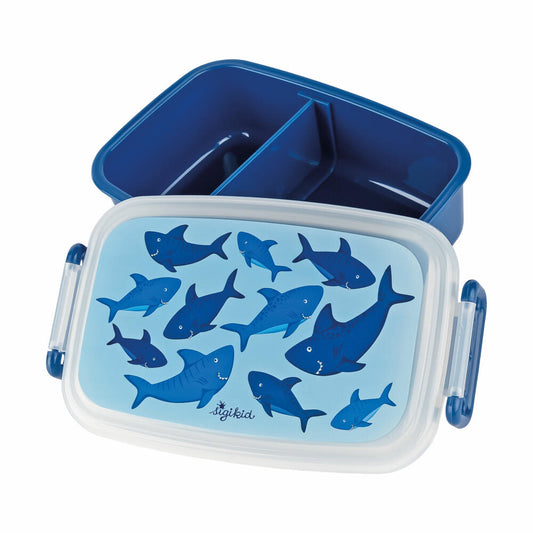 sigikid Mini Brotdose Hai, Brotbox, Lunchbox, Kinder, Kunststoff, 9 x 18 cm, 25323