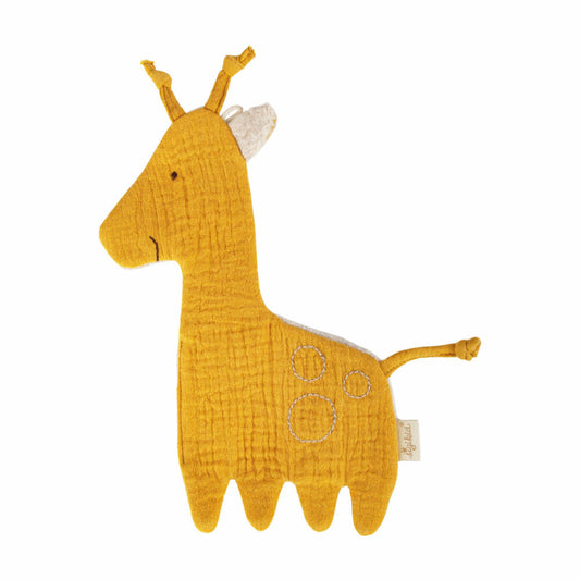 sigikid Muslin Crinkle Cloth Giraffe Tiny Tissues, Crinkle Grasping Toy, Grasping Toy, Cotton, Yellow, 39800
