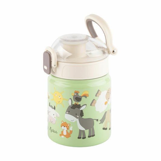 sigikid Trinkflasche Farm, Kindertrinkflasche, Kinder Flasche, Wasserflasche, Edelstahl / Kunststoff, 400 ml, 25321