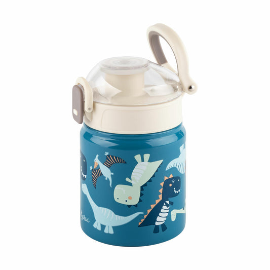 sigikid drinking bottle Dino, children's drinking bottle, children's bottle, water bottle, stainless steel / plastic, 400 ml, 25316