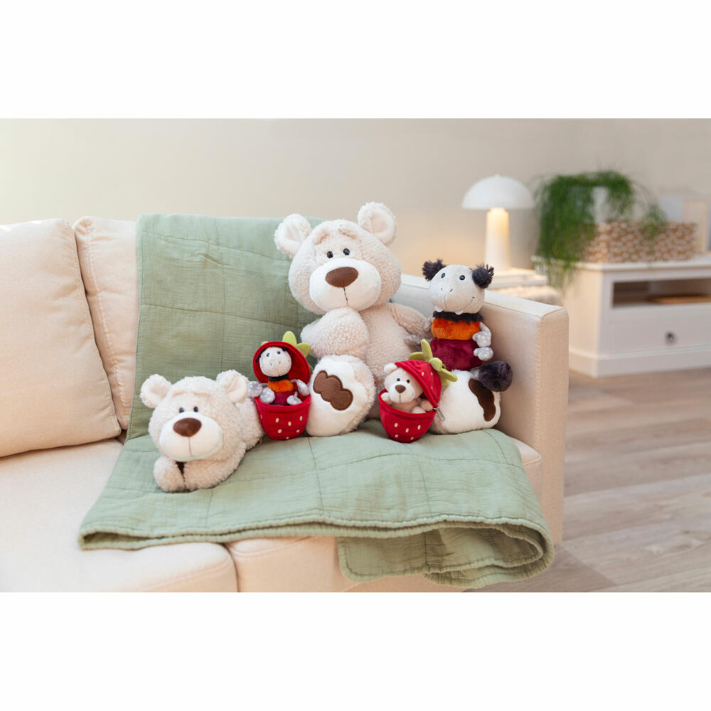 NICI Green Classic Bear Cuddly Toy Bear Bendix Lying, Plush Toy, Stuffed Toy, 20 cm, 49437