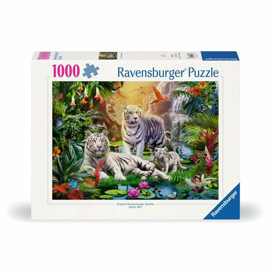 Ravensburger Puzzle Familie der Weißen Tiger, Erwachsenenpuzzle, 1000 Teile, 12000886