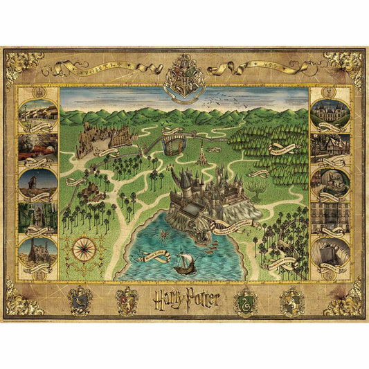 Ravensburger Puzzle Hogwarts Karte, Erwachsenenpuzzle, 1500 Teile, 12000720