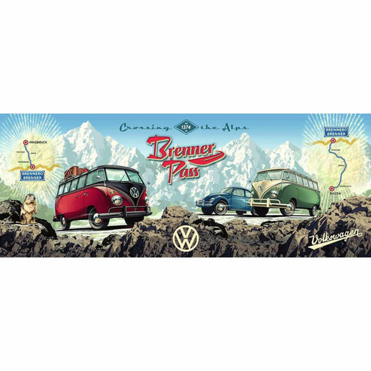 Ravensburger Puzzle Mit dem VW Bulli über den Brenner, Erwachsenenpuzzle, 1000 Teile, 12000443