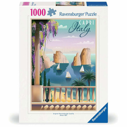 Ravensburger Puzzle Postkarte aus Capri, Erwachsenenpuzzle, 1000 Teile, 12001209